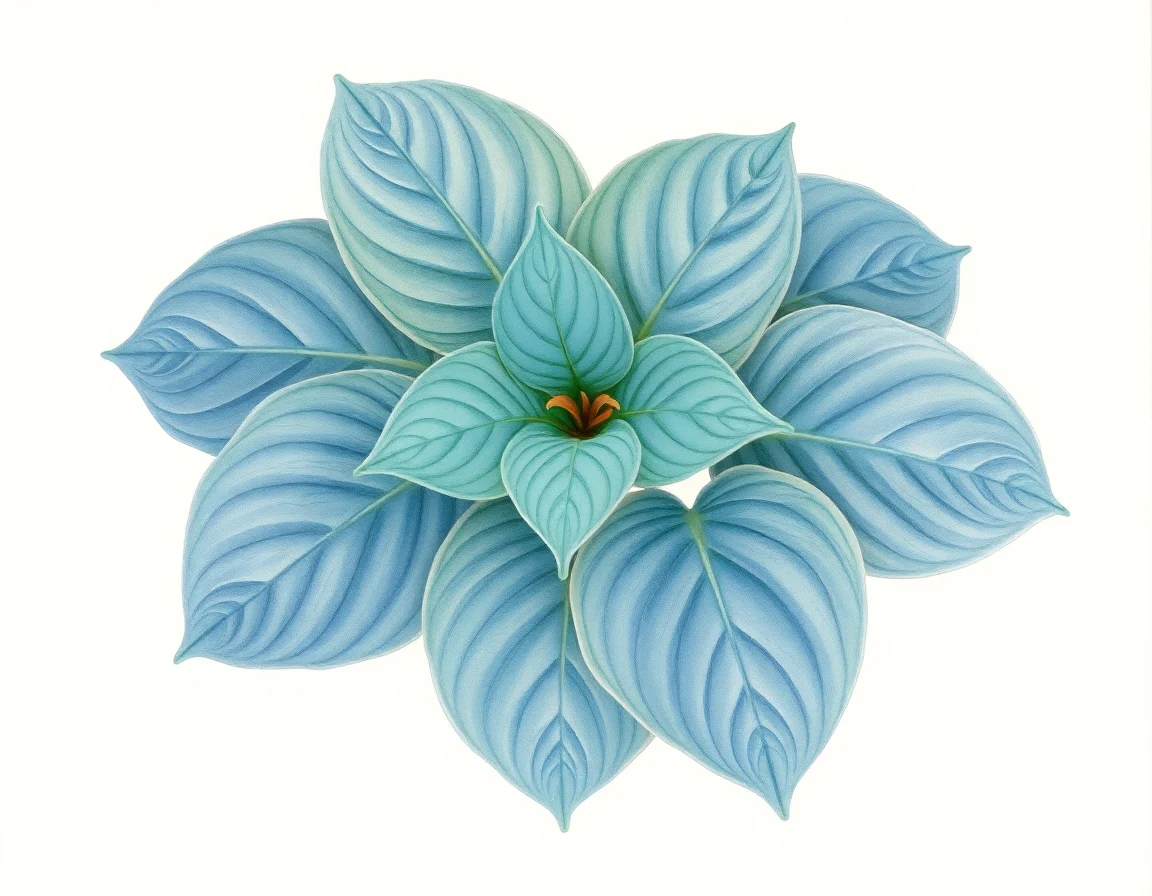 Watercolor illustration of Hosta 'Bubbles'