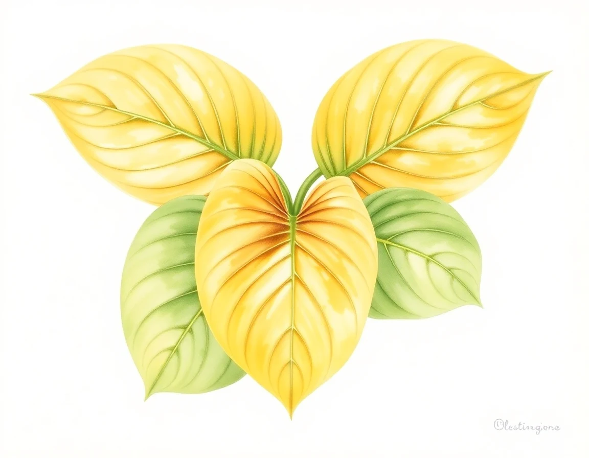 Watercolor illustration of Hosta 'Buckeye'