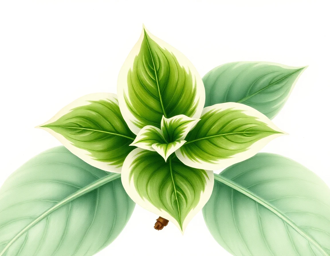 Watercolor illustration of Hosta 'Buffalo Black Soup'