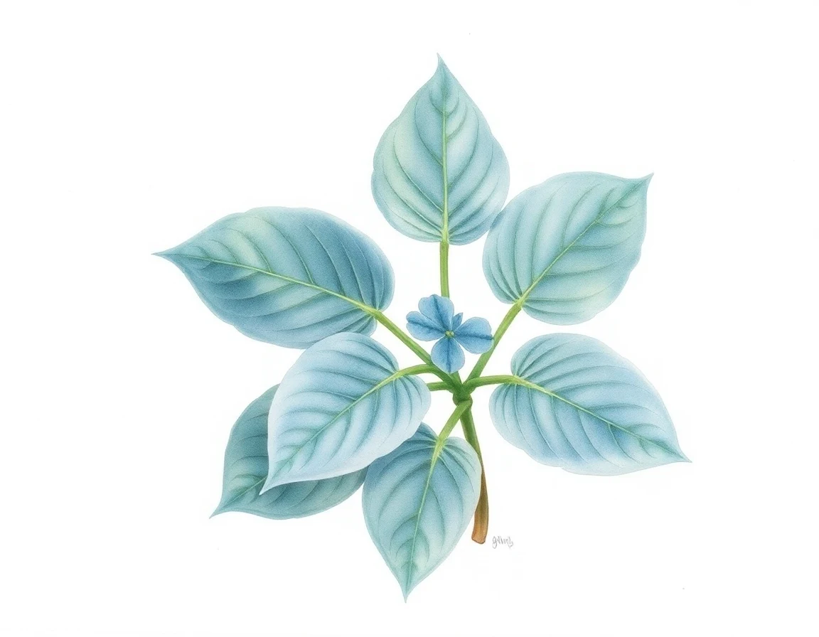 Watercolor illustration of Hosta 'Buffy'