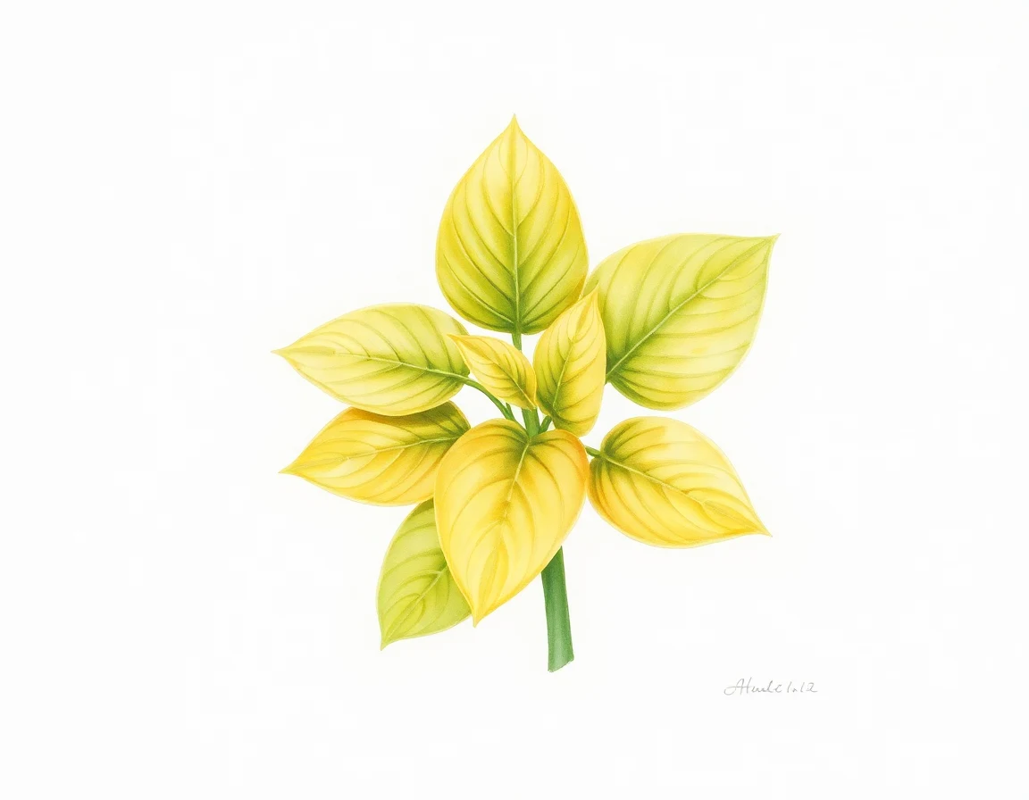 Watercolor illustration of Hosta 'Buggy Wheels'