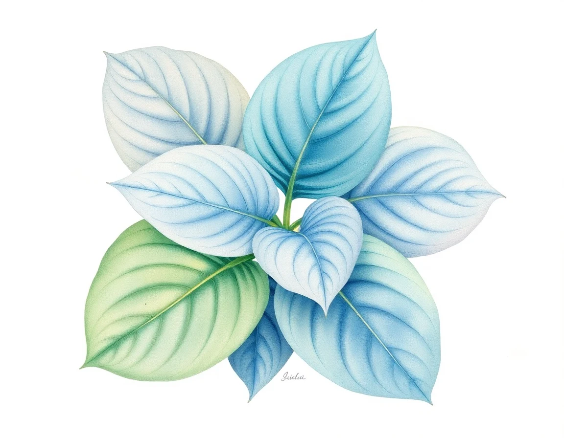 Watercolor illustration of Hosta 'Bulletproof'