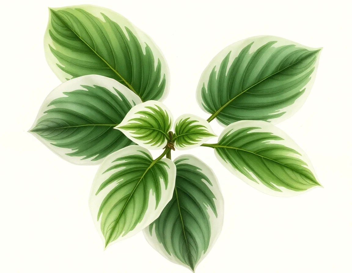 Watercolor illustration of Hosta 'Bullfrog'