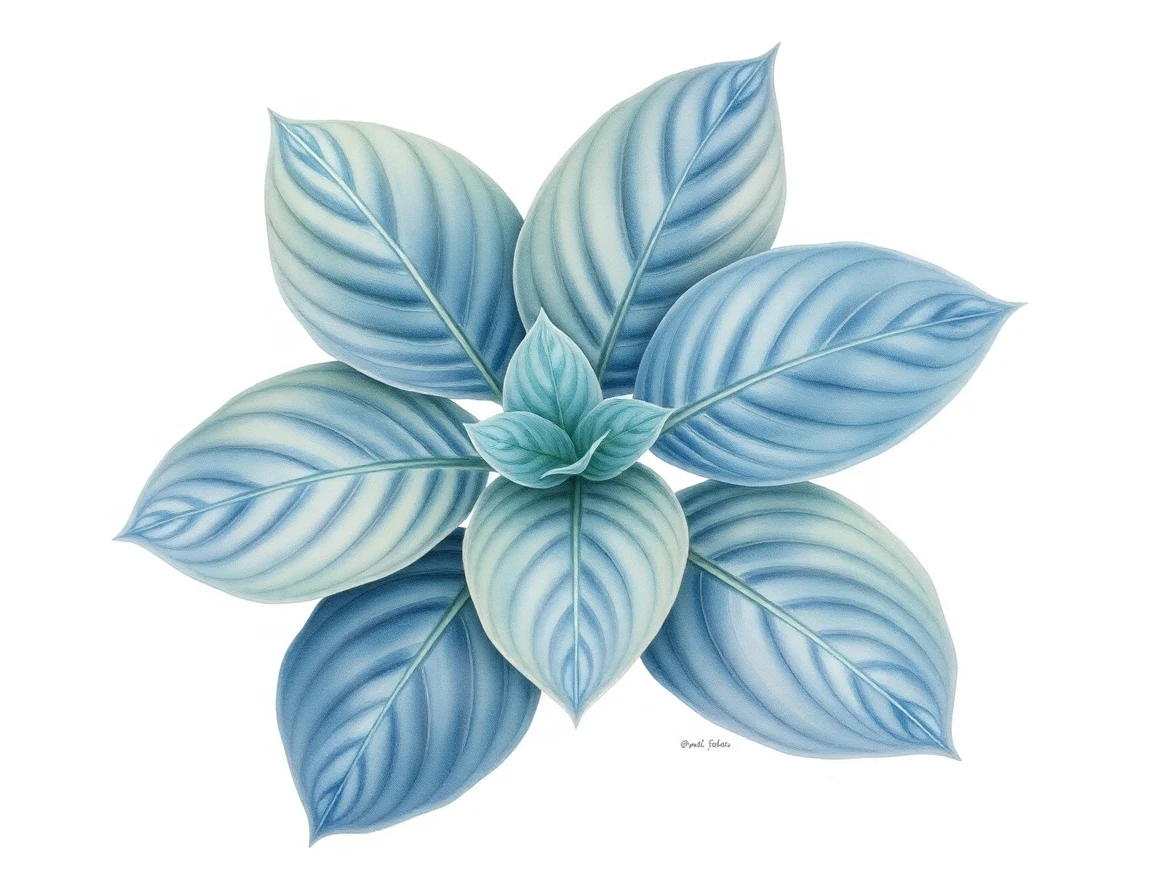Watercolor illustration of Hosta 'Bunker Hill'
