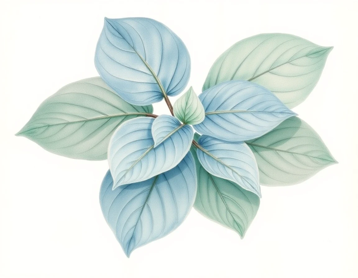 Watercolor illustration of Hosta 'Burlesque'