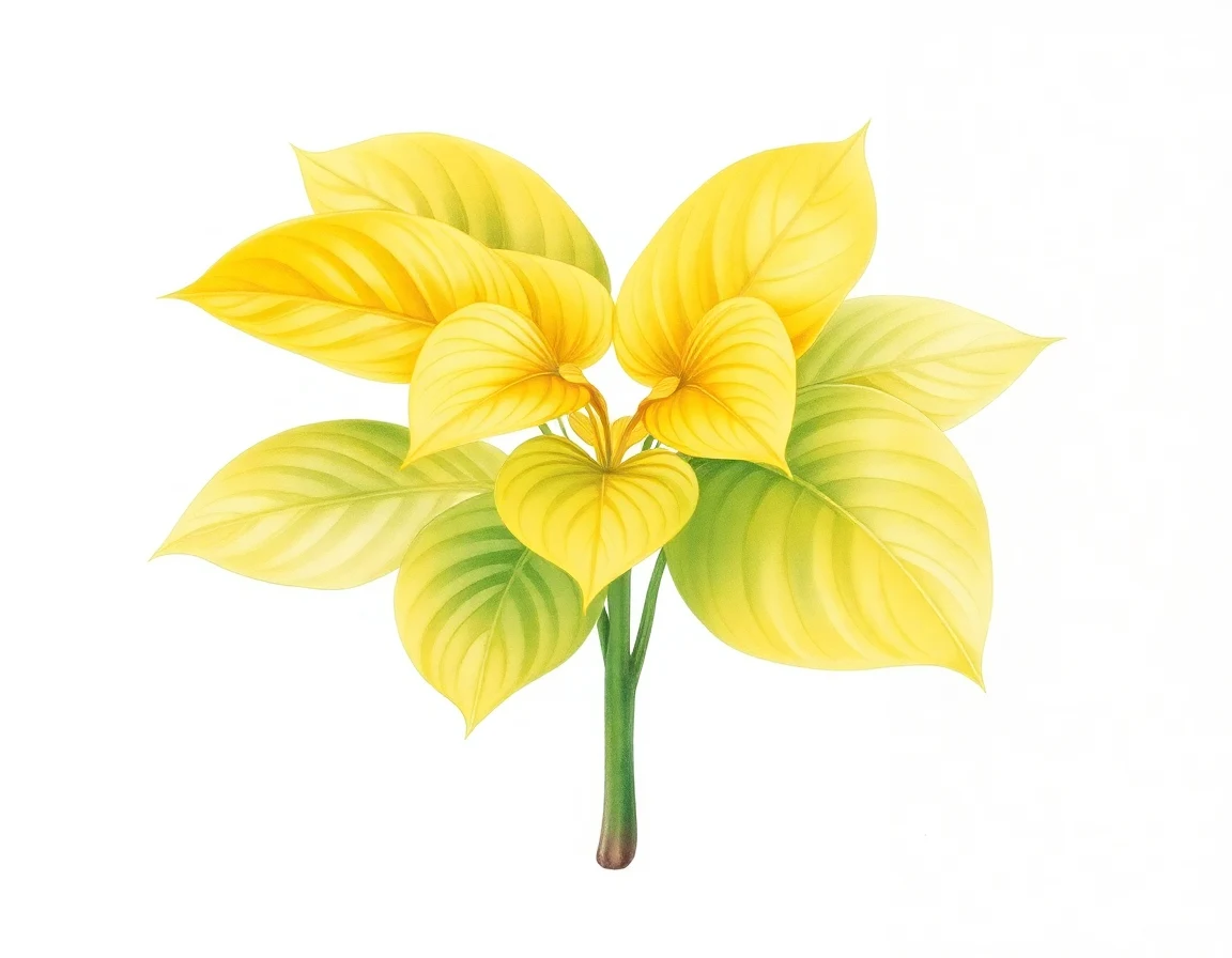 Watercolor illustration of Hosta 'Burnished Brass'