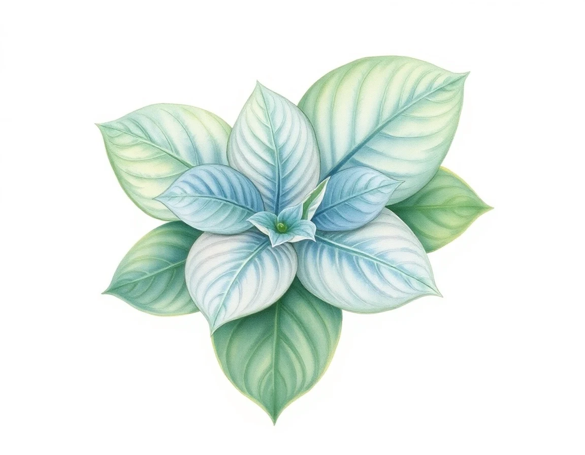 Watercolor illustration of Hosta 'Busia's Choice'