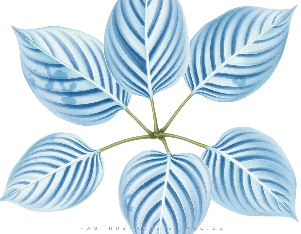 Watercolor illustration of Hosta 'Buster'