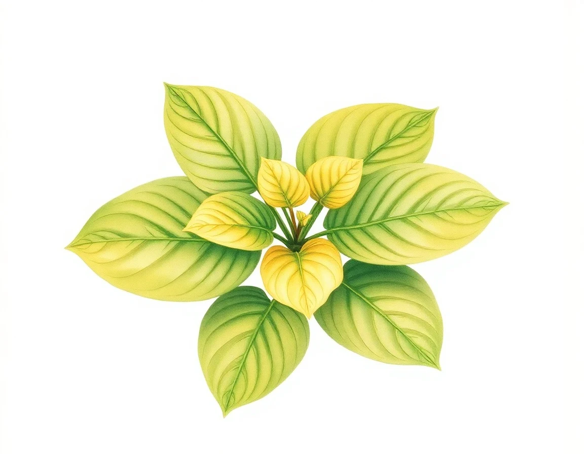 Watercolor illustration of Hosta 'Butter Rim'