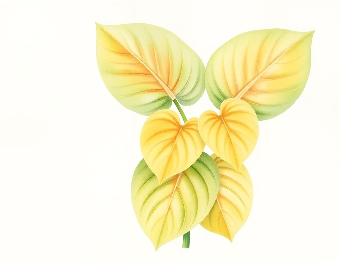 Watercolor illustration of Hosta 'Butter Yellow'