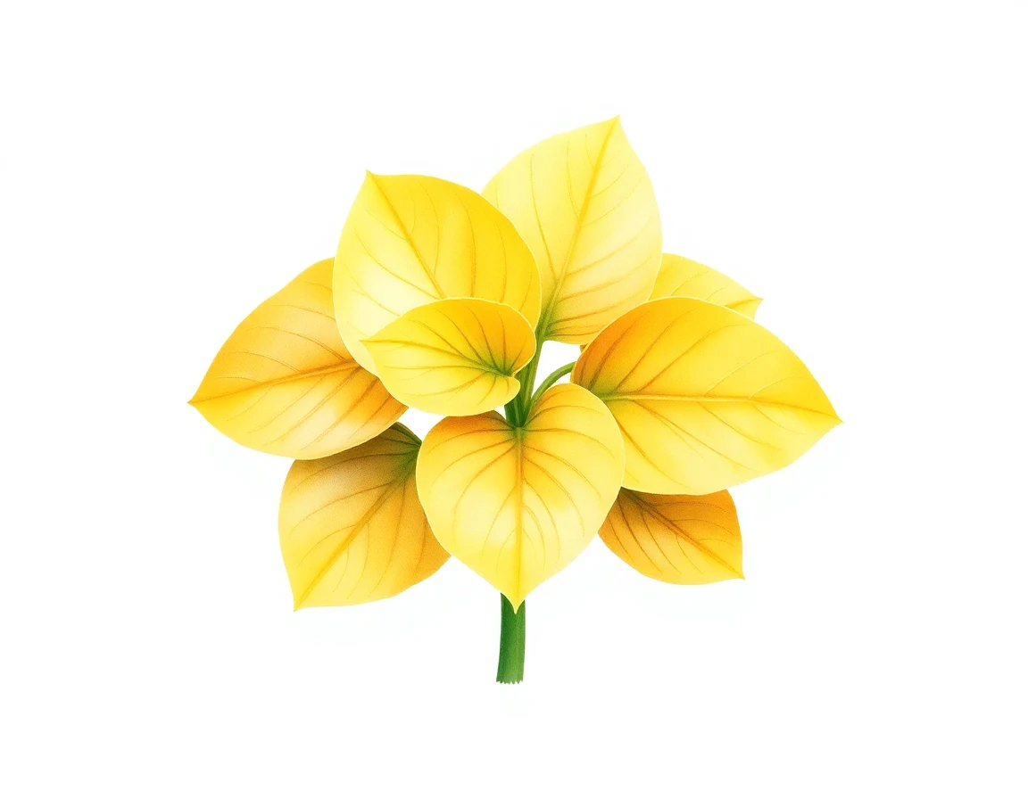 Watercolor illustration of Hosta 'Buttercup Baby'