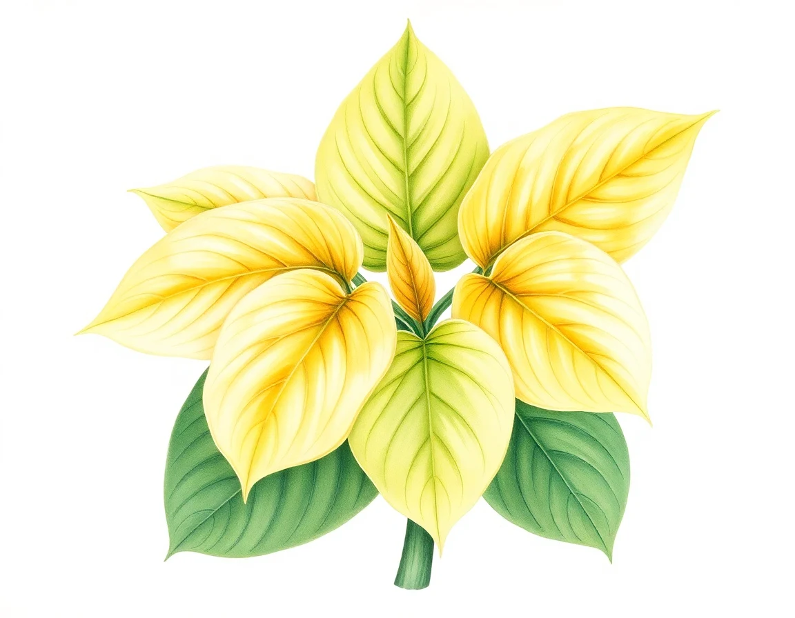 Watercolor illustration of Hosta 'Butternut Hill'