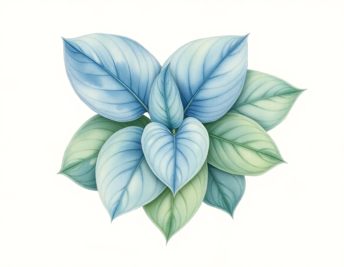 Watercolor illustration of Hosta 'Buzzard's Bay'