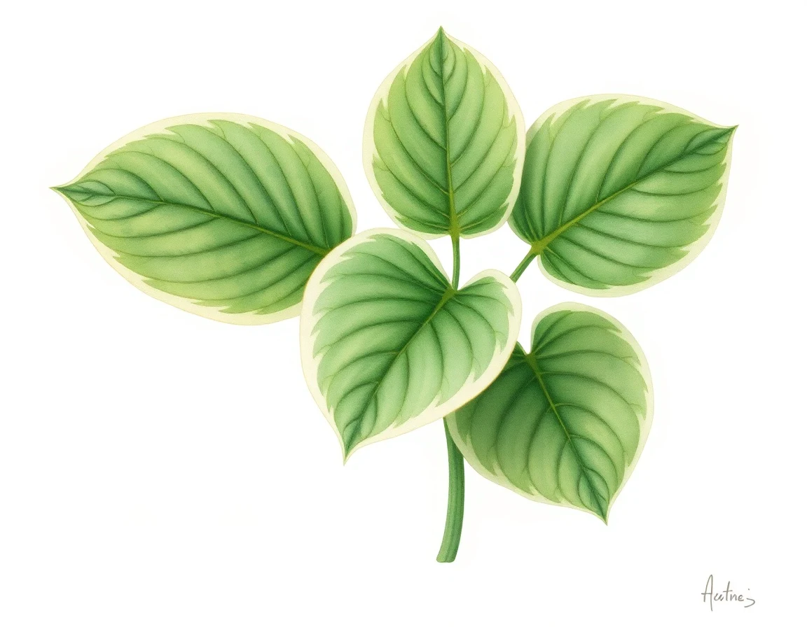 Watercolor illustration of Hosta 'Caesar Augustus'
