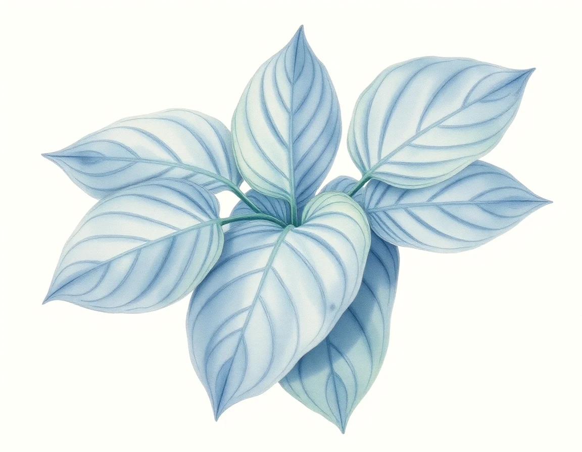 Watercolor illustration of Hosta 'Calamity Jane'