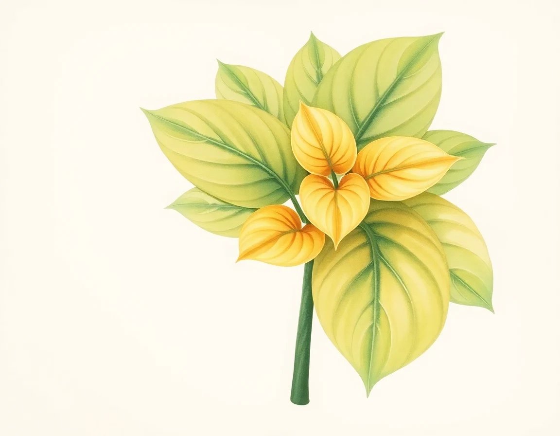 Watercolor illustration of Hosta 'Calico Cat'