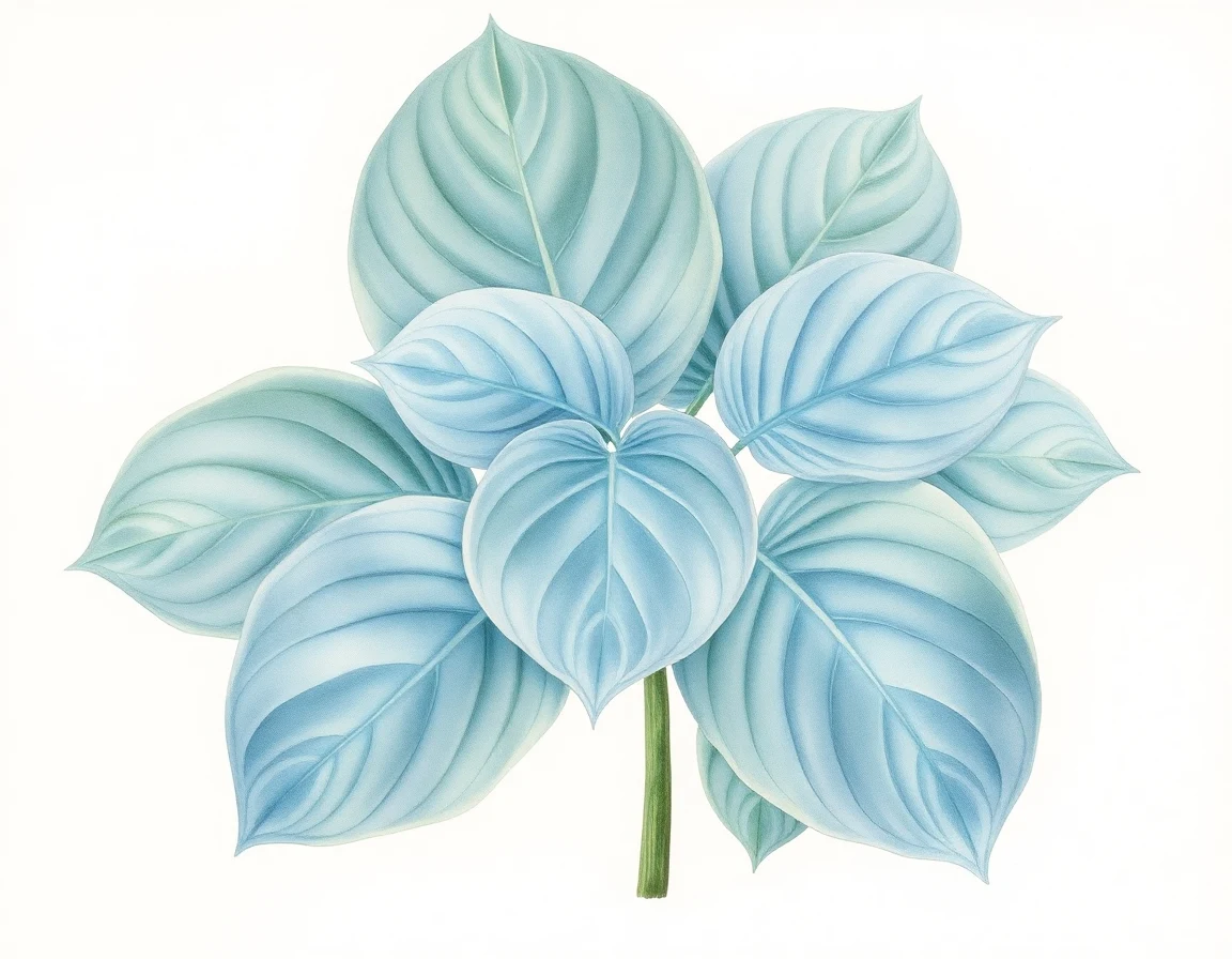 Watercolor illustration of Hosta 'Campfire'