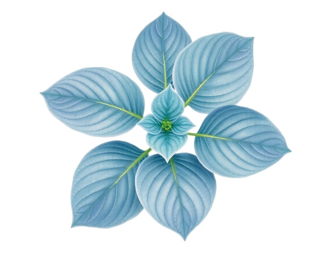 Watercolor illustration of Hosta 'Candelabra'