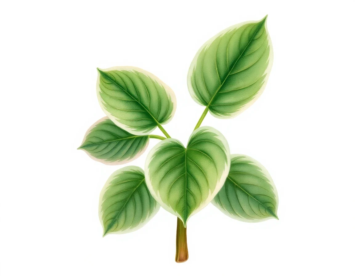 Watercolor illustration of Hosta 'Candle Glow'
