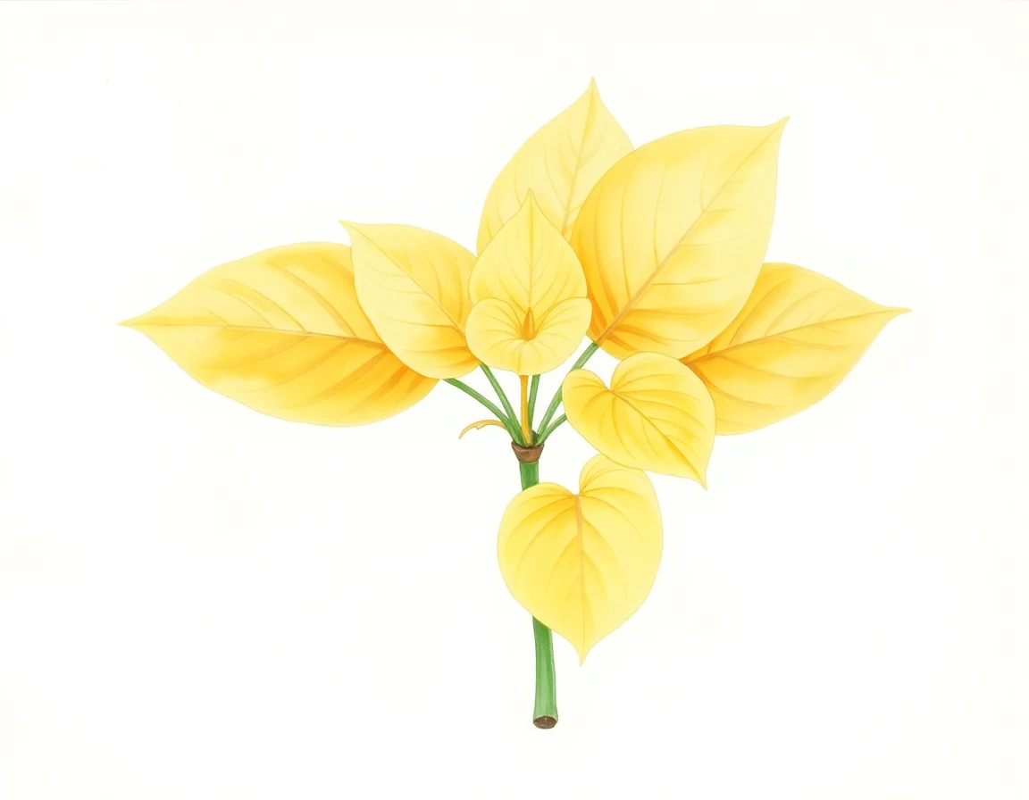 Watercolor illustration of Hosta 'Candlelight'