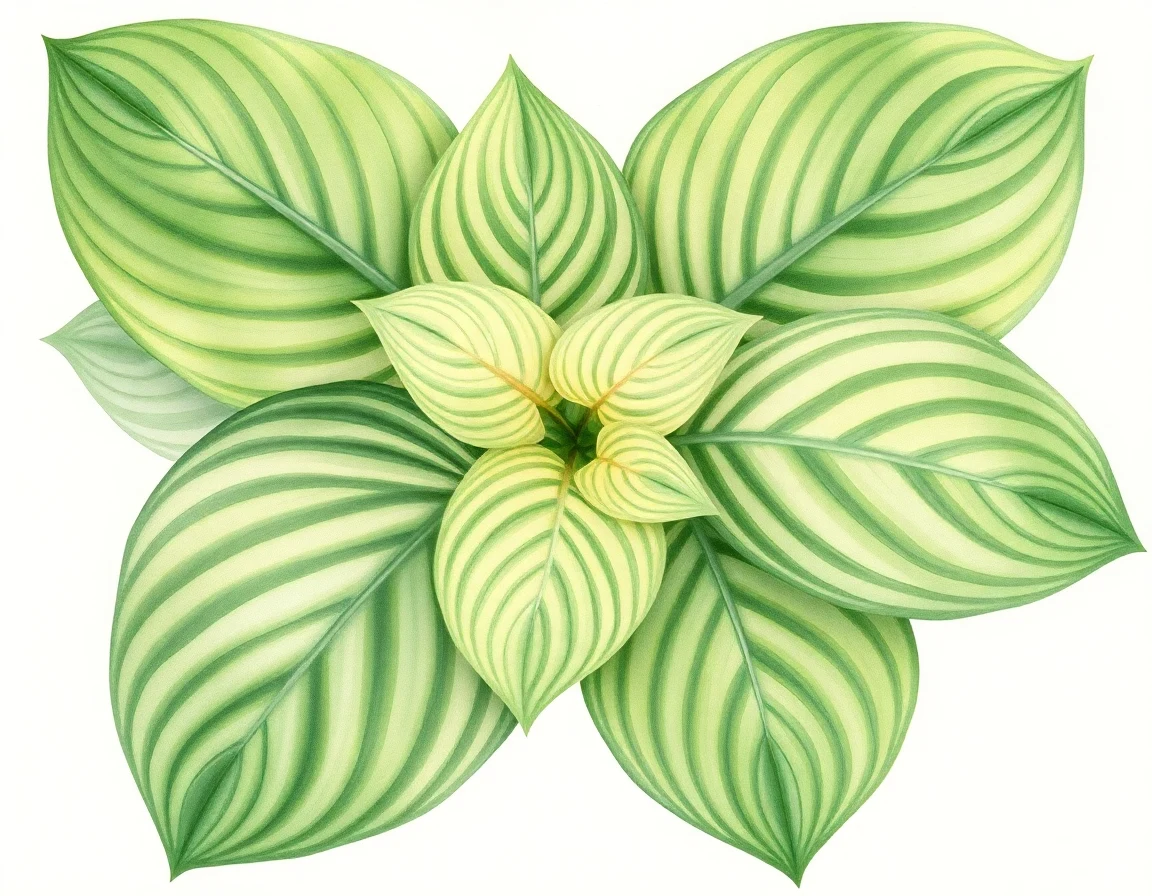 Watercolor illustration of Hosta 'Candlewood'