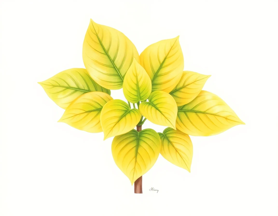 Watercolor illustration of Hosta 'Candy Cane'