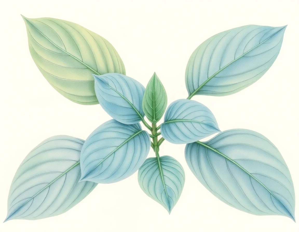 Watercolor illustration of Hosta 'Canterbury Tales'