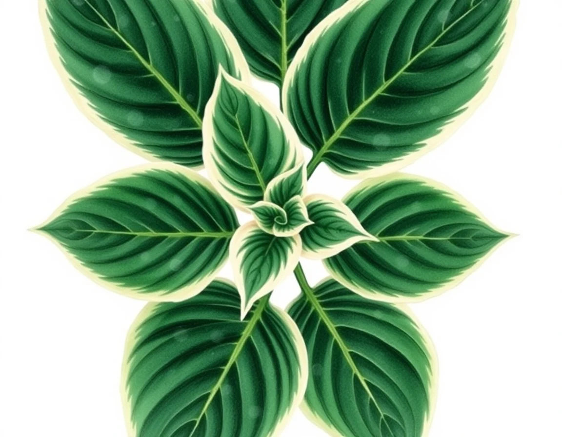 Watercolor illustration of Hosta 'Captain Atom'