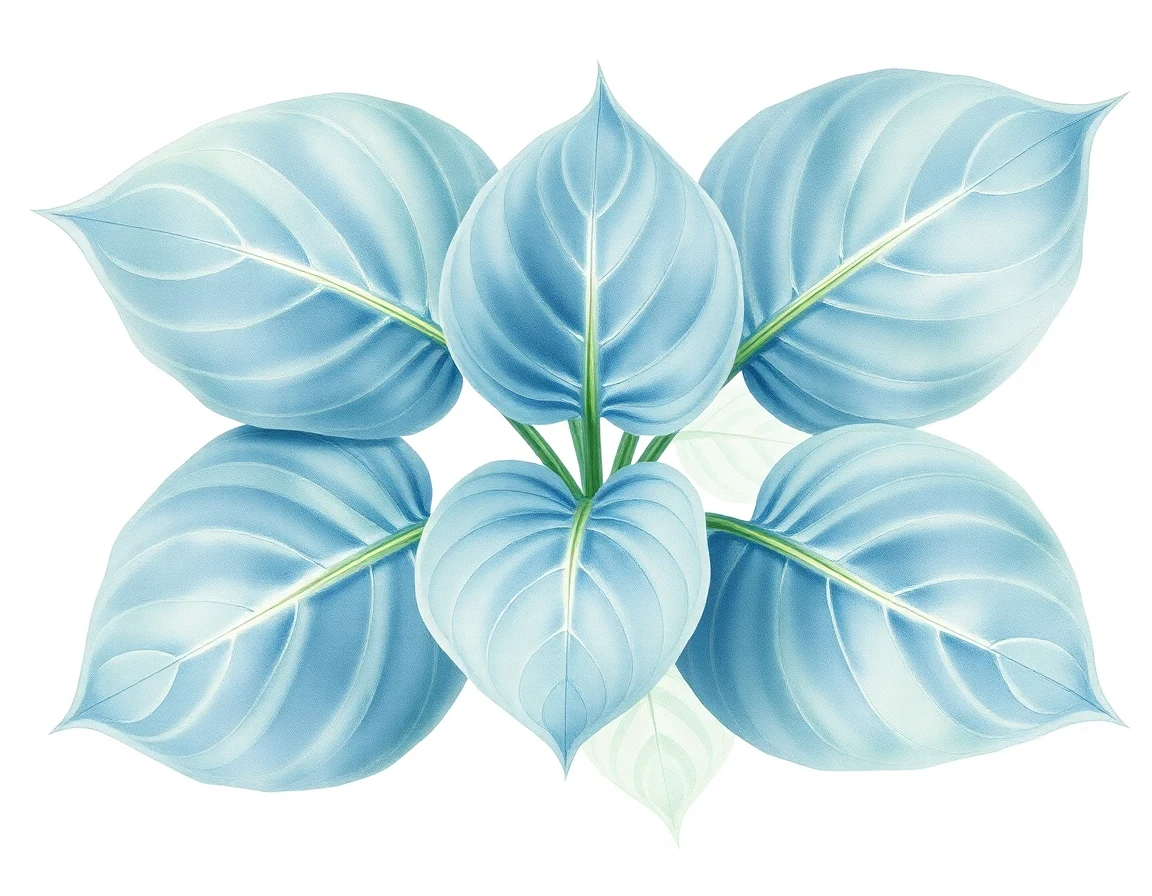 Watercolor illustration of Hosta 'Captain's Adventure'