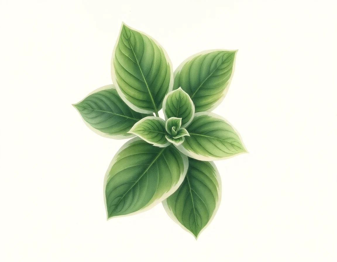 Watercolor illustration of Hosta 'Carin's Wedding'