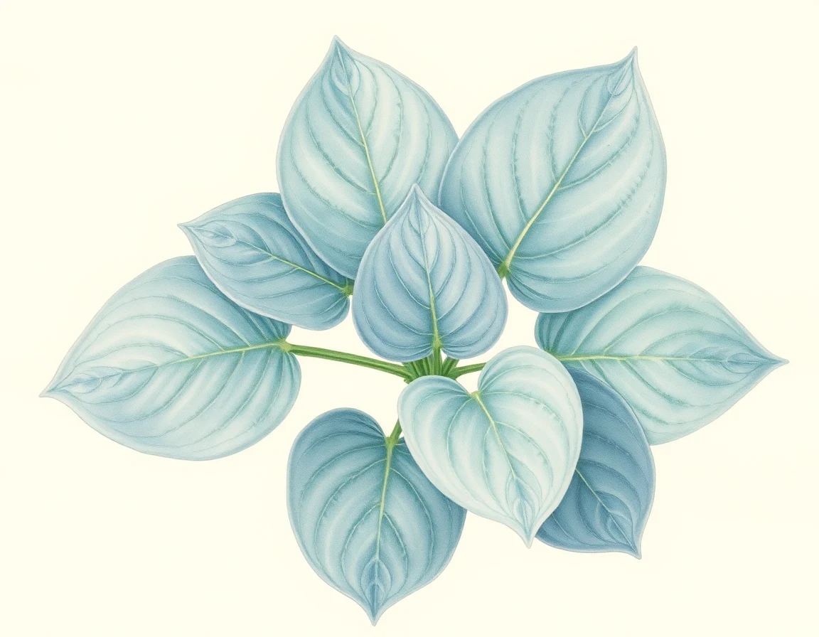 Watercolor illustration of Hosta 'Carol Marie'