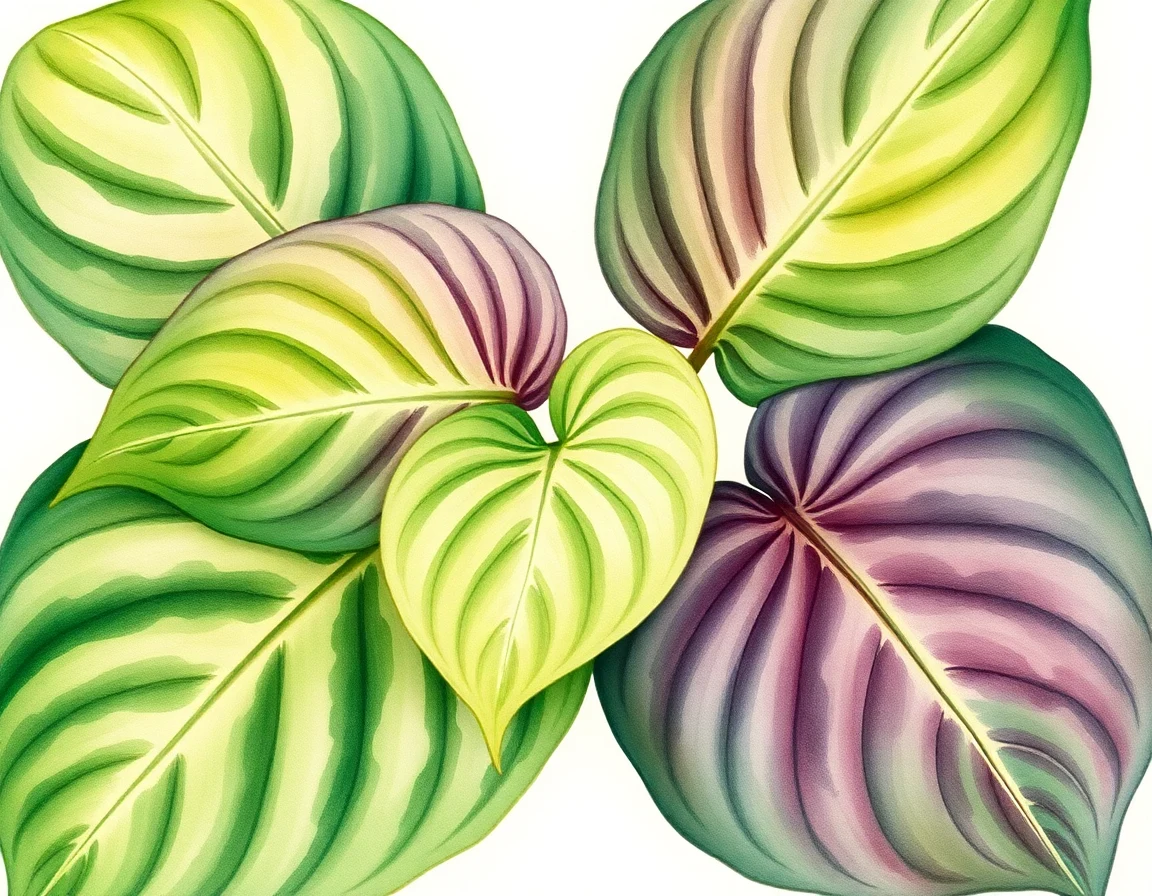 Watercolor illustration of Hosta 'Carolina Moon'