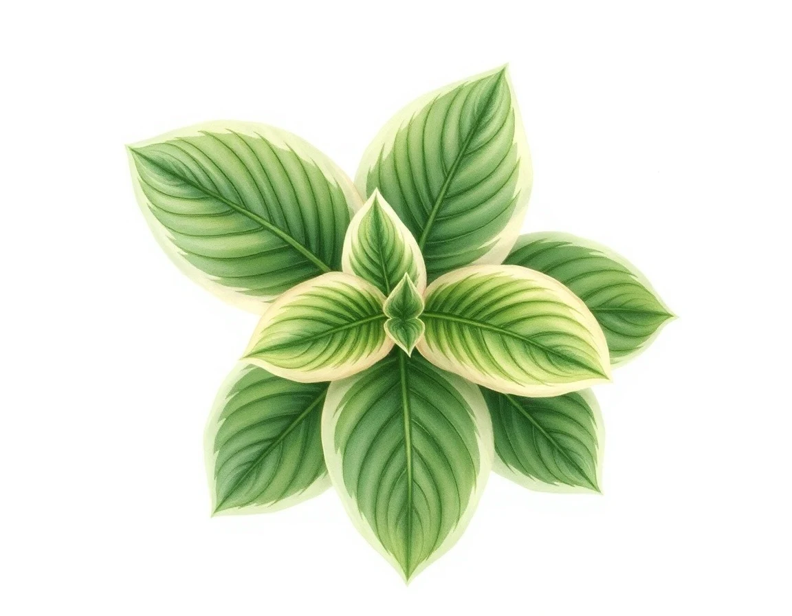 Watercolor illustration of Hosta 'Carolingian'