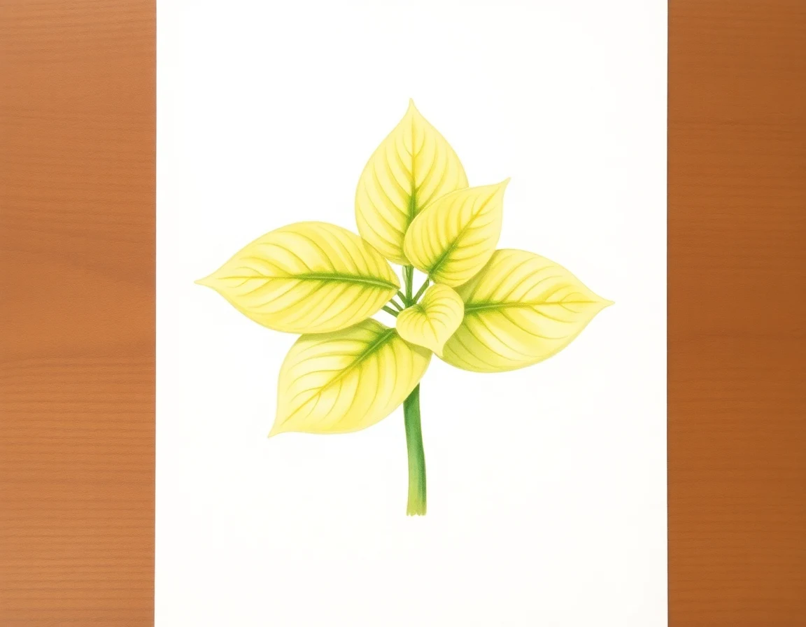 Watercolor illustration of Hosta 'Carousel'