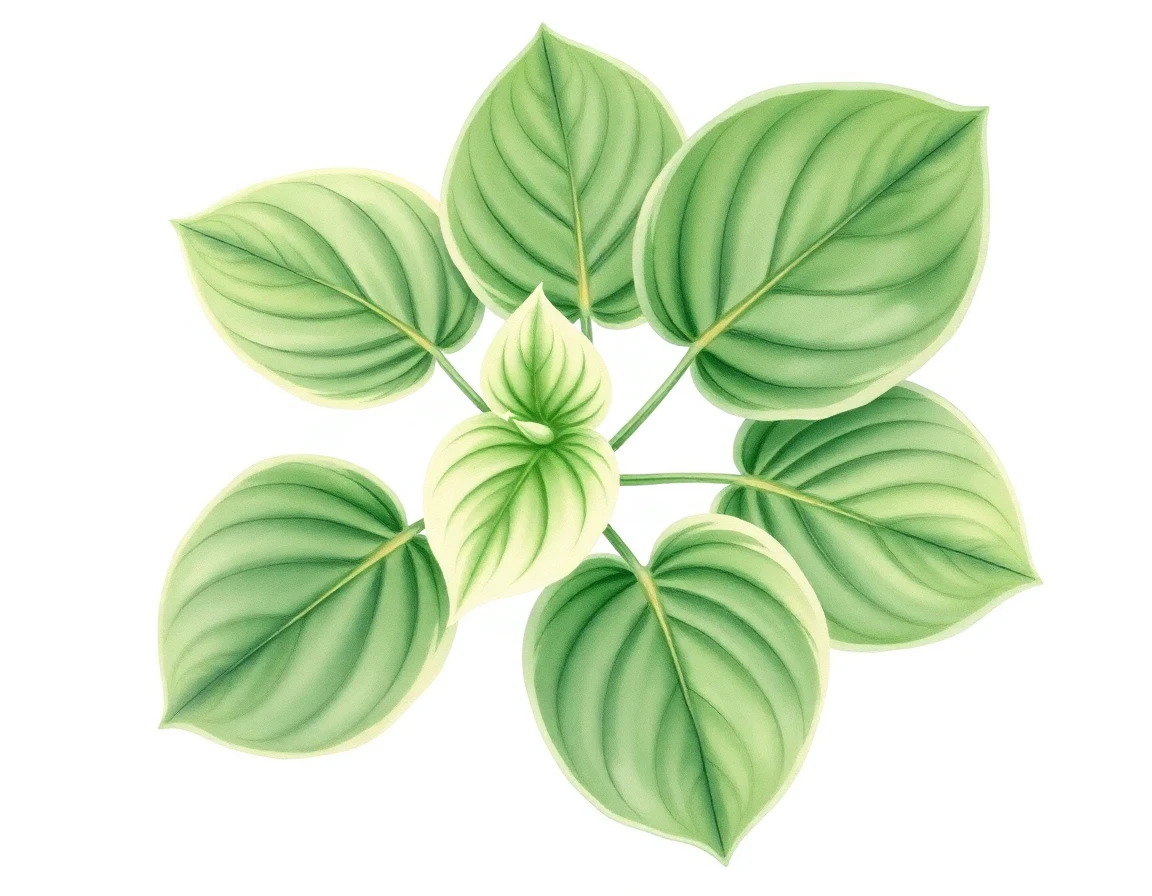 Watercolor illustration of Hosta 'Carrie Ann'