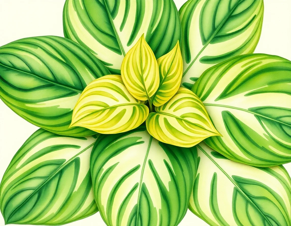 Watercolor illustration of Hosta 'Cathedral of Learning'