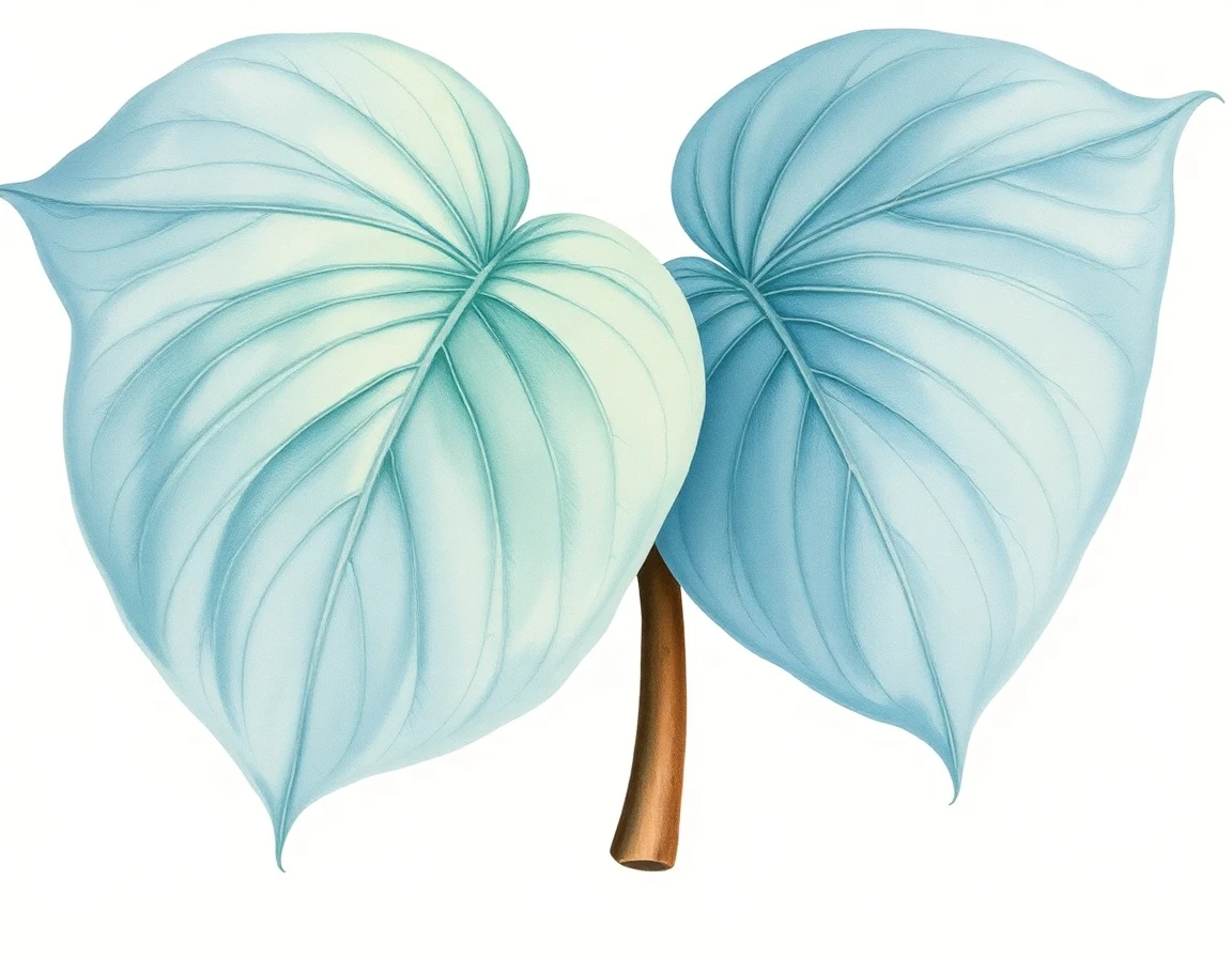 Watercolor illustration of Hosta 'Cathedral Windows'