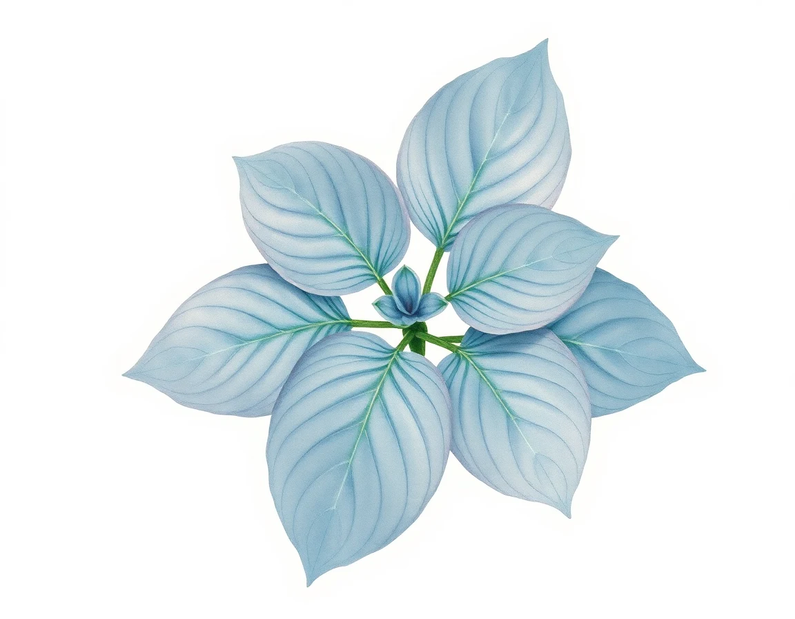 Watercolor illustration of Hosta 'Catherine'