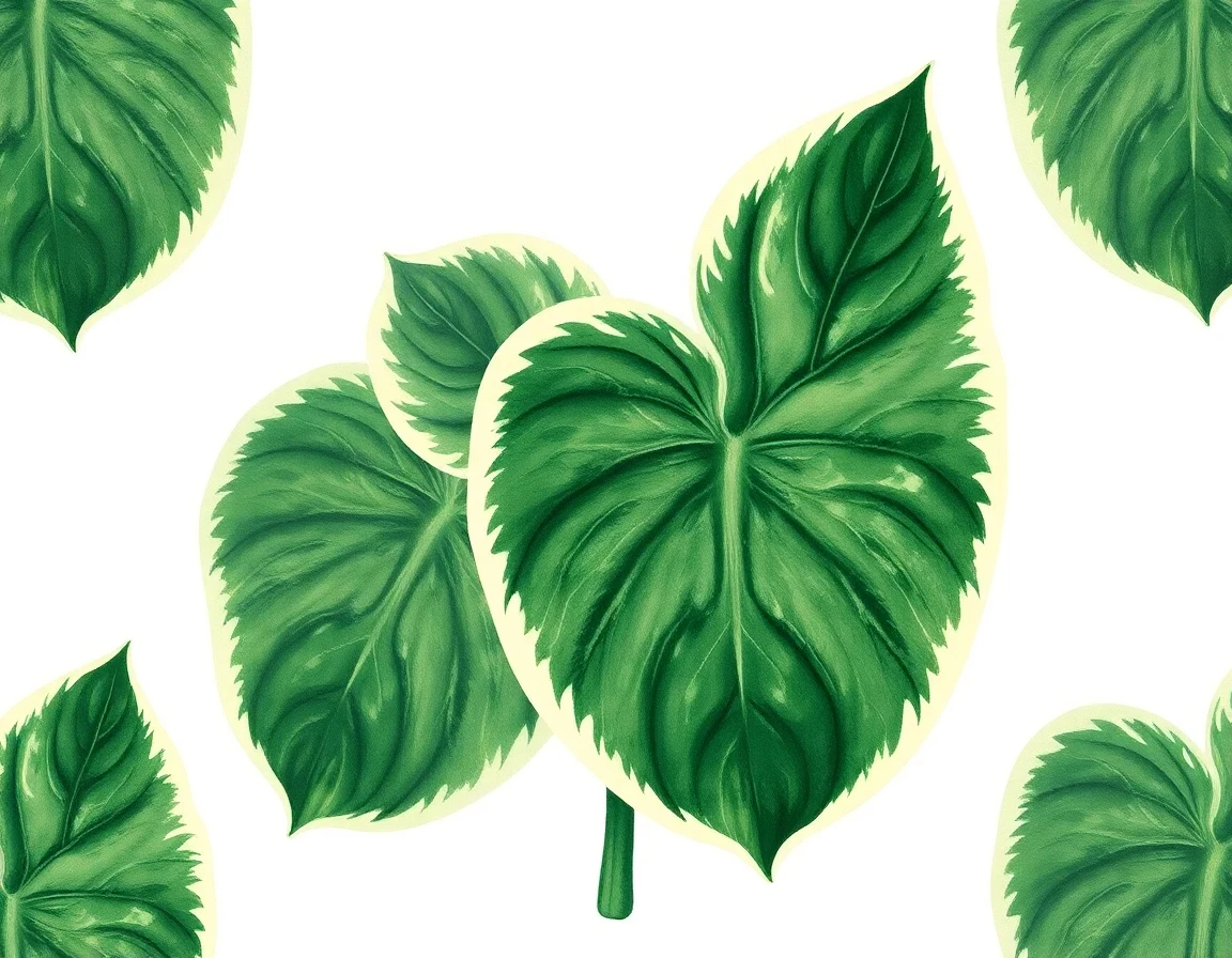 Watercolor illustration of Hosta 'Cavalcade'