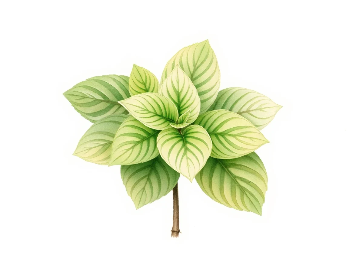 Watercolor illustration of Hosta 'Celtic Dancer'