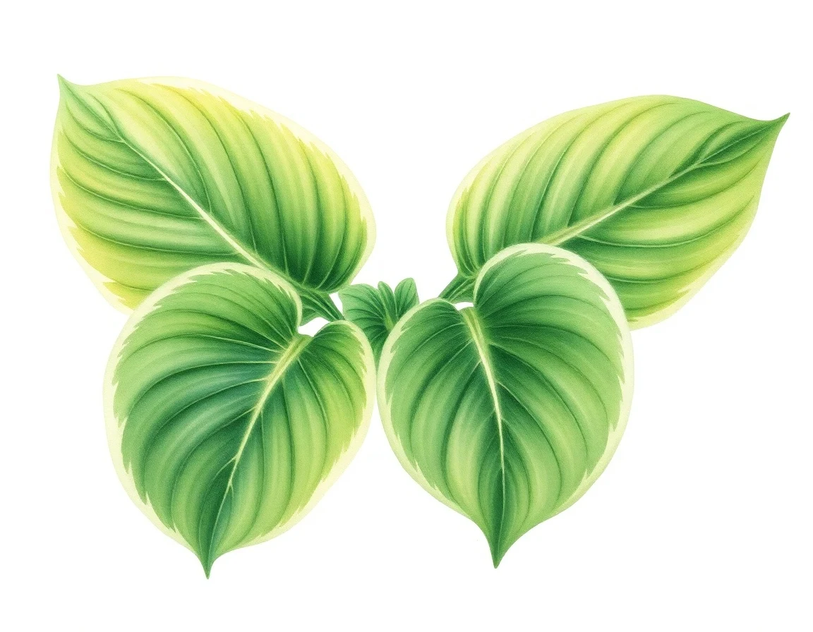 Watercolor illustration of Hosta 'Center of Attention'