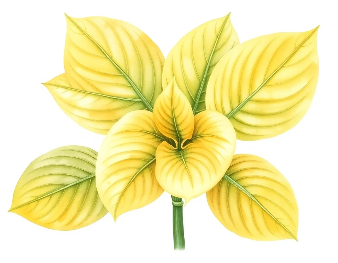 Watercolor illustration of Hosta 'Centerfold'