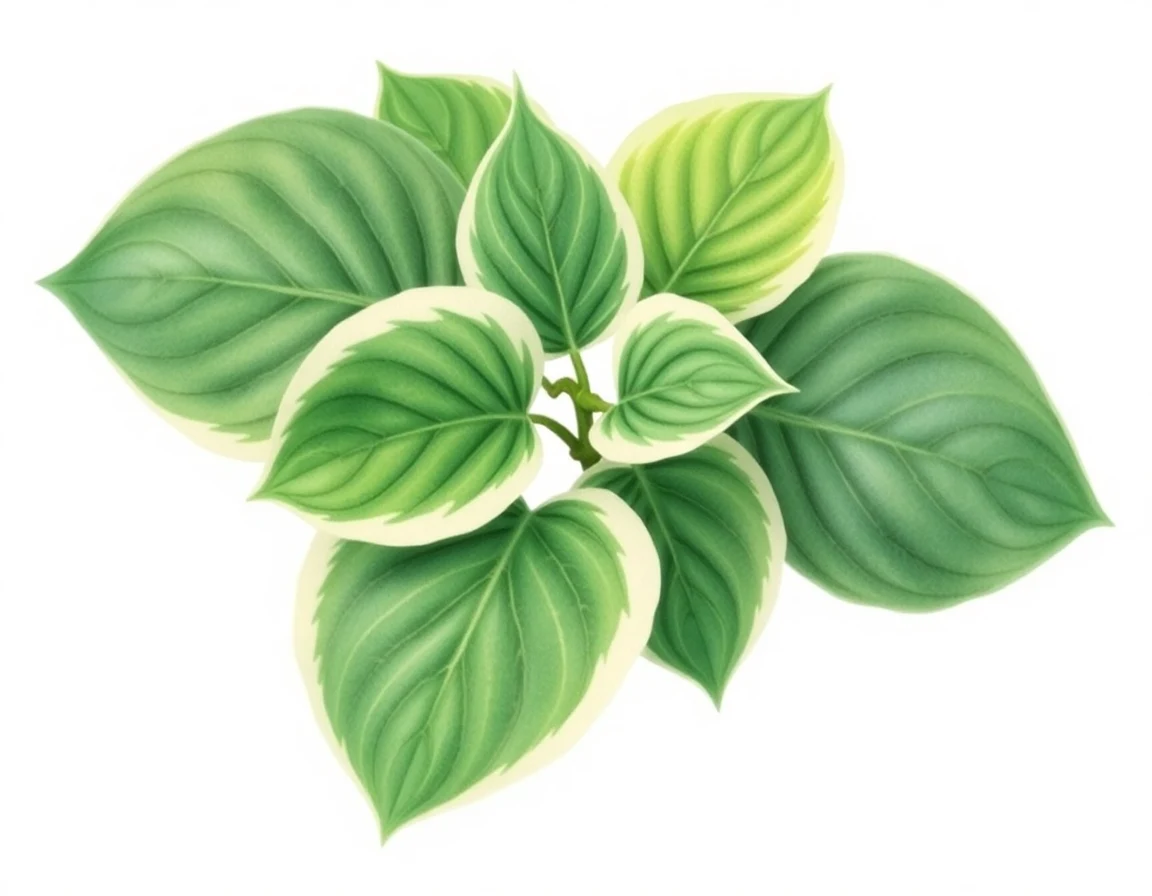 Watercolor illustration of Hosta 'Chain Lightning'