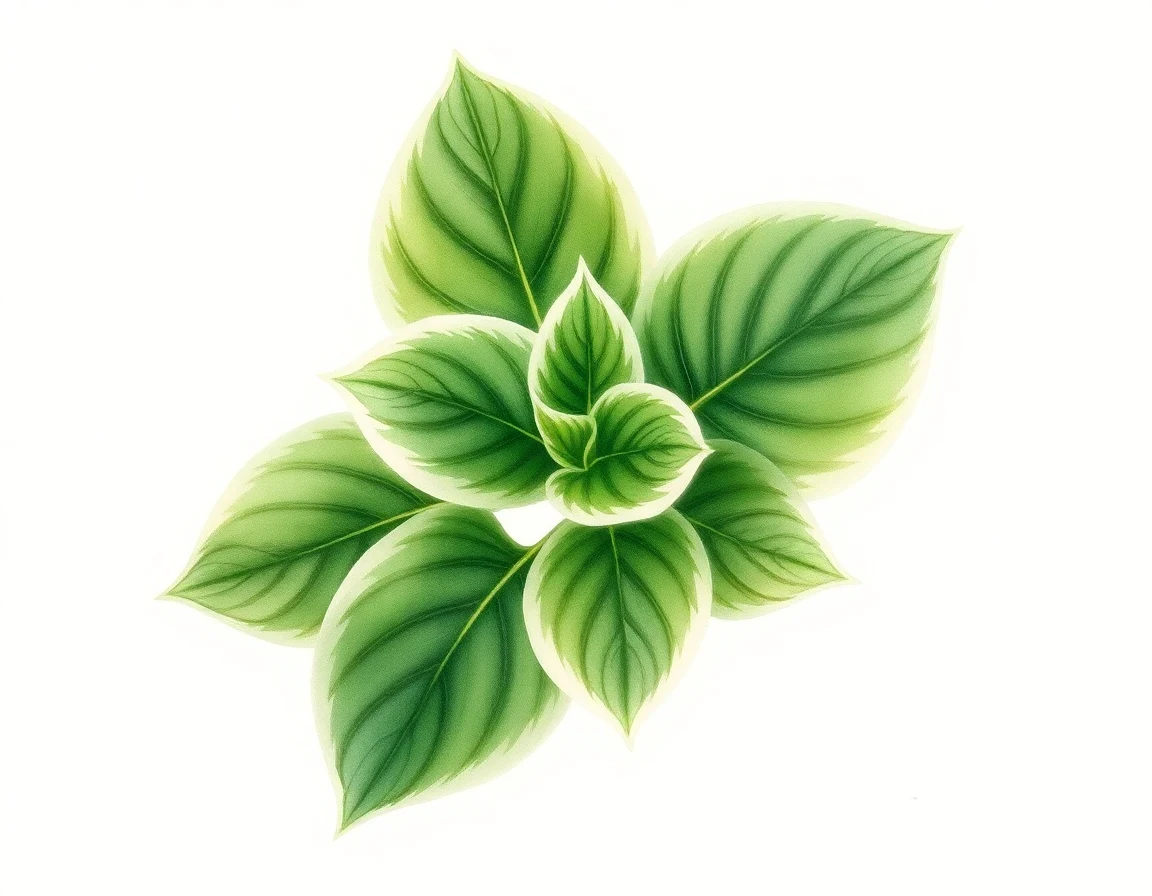 Watercolor illustration of Hosta 'Champagne and Caviar'
