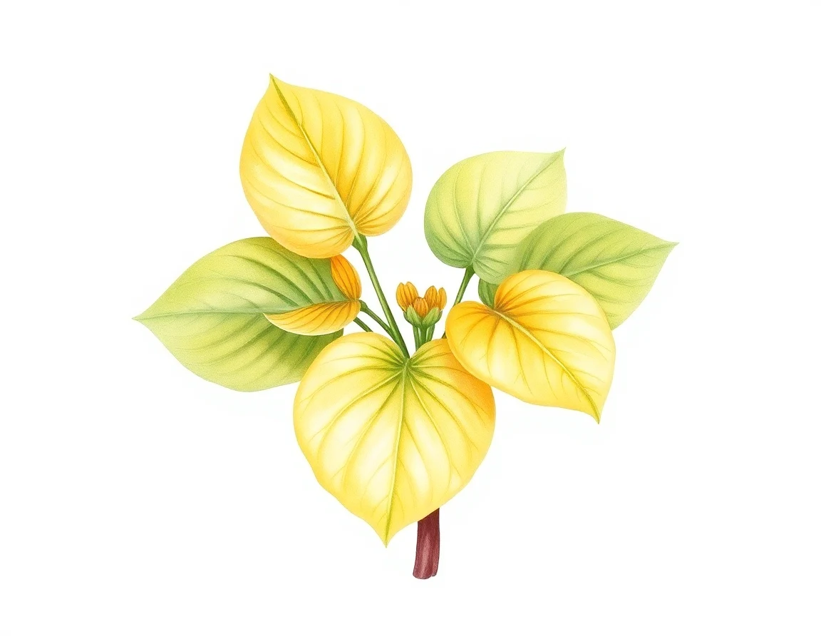 Watercolor illustration of Hosta 'Champagne'