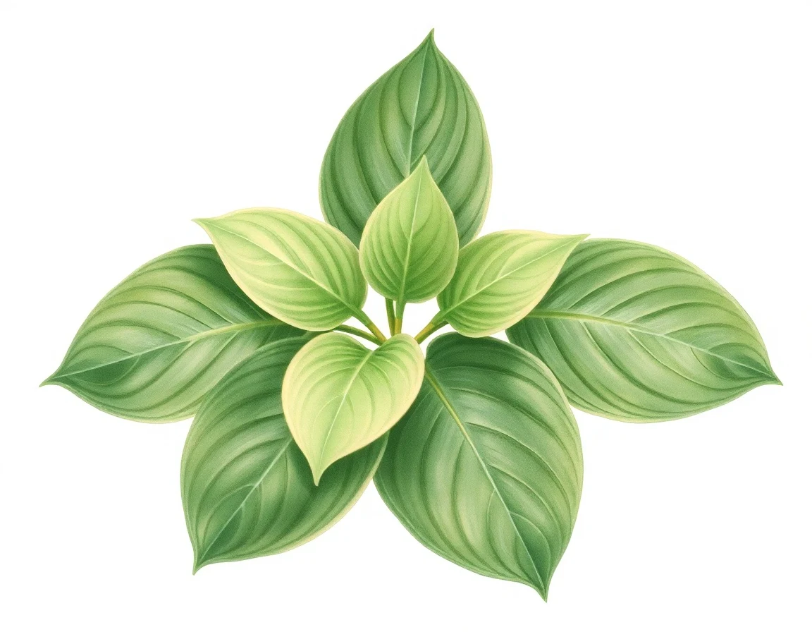 Watercolor illustration of Hosta 'Change of Tradition'