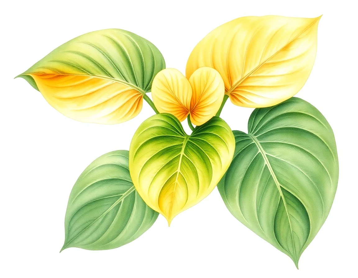 Watercolor illustration of Hosta 'Chante's Dark Emerald'