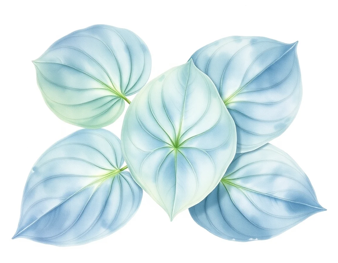 Watercolor illustration of Hosta 'Charlie'