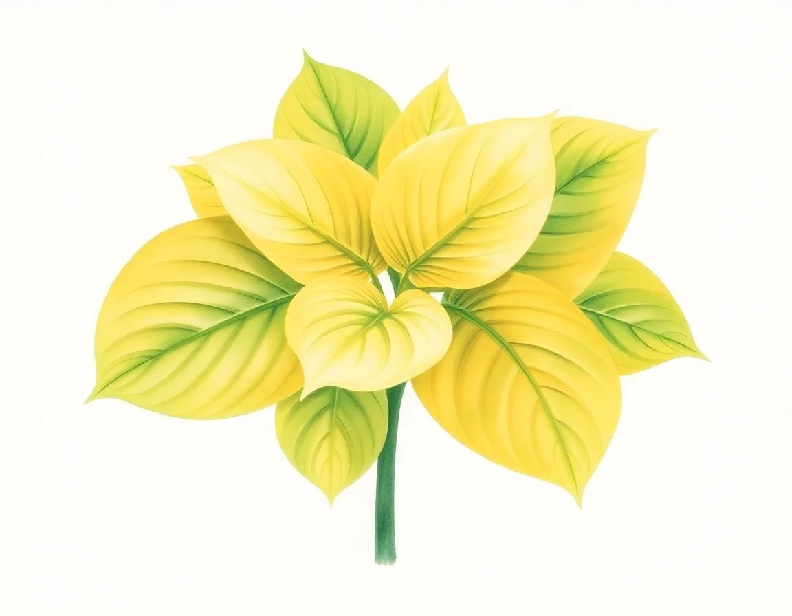 Watercolor illustration of Hosta 'Chartreuse Wedge'