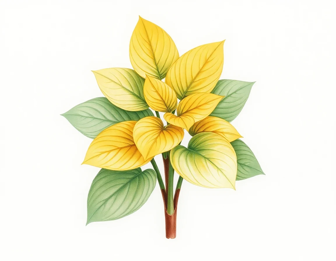Watercolor illustration of Hosta 'Cheatin Heart'